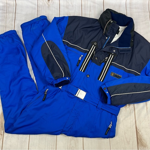 Vintage Bogner Active Goan Thylmann One-Piece Ski Snow Suit Royal/Navy Sz 44 L - Picture 1 of 16